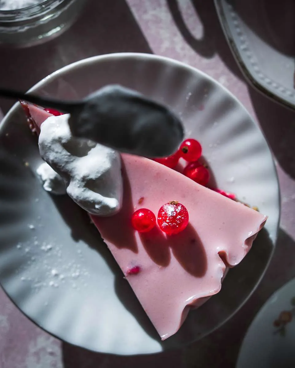 Vegan yogurt pie recipe with red currants and agar agar!