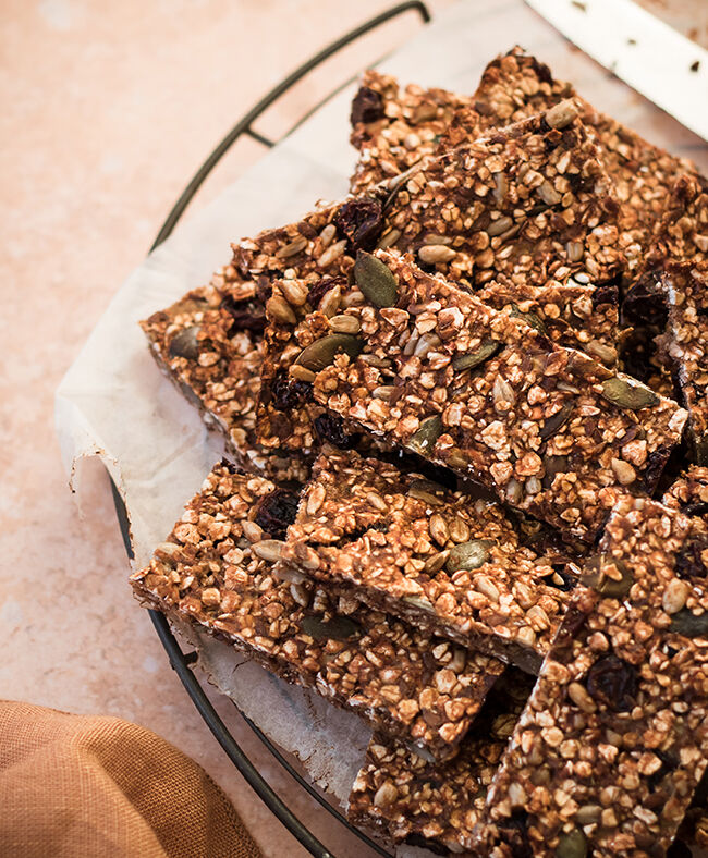 Healthy homemade banana oat bars