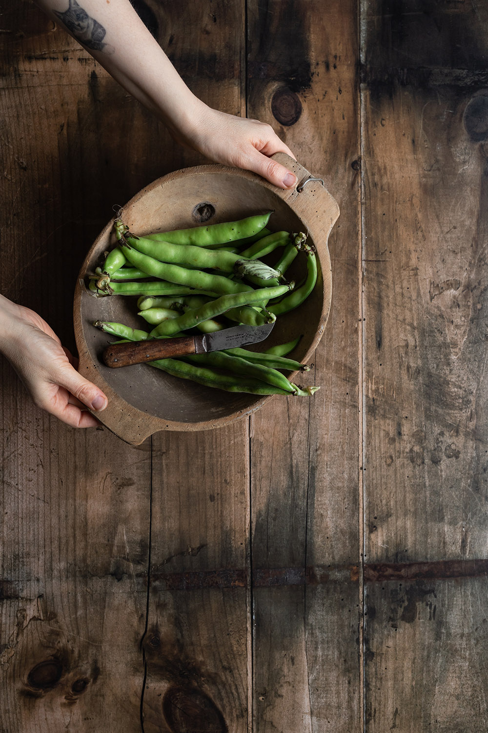 Wooden vinyl backdrop for food photography and styling