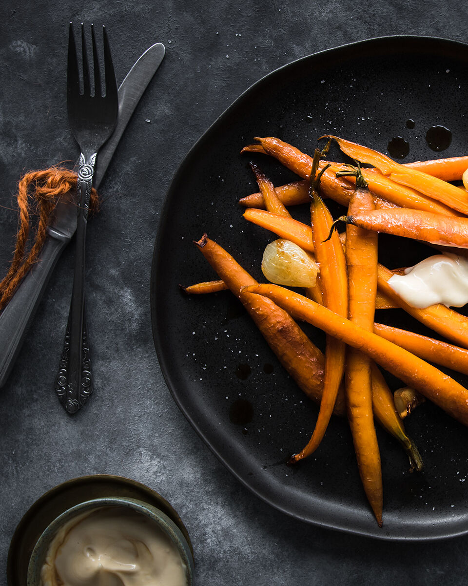 Balsamic vinegar carrots with maple syrup oven roasted
