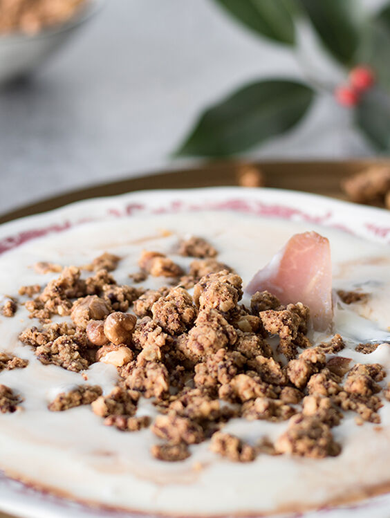 Delicious crumble topping with wholemeal and oat flakes