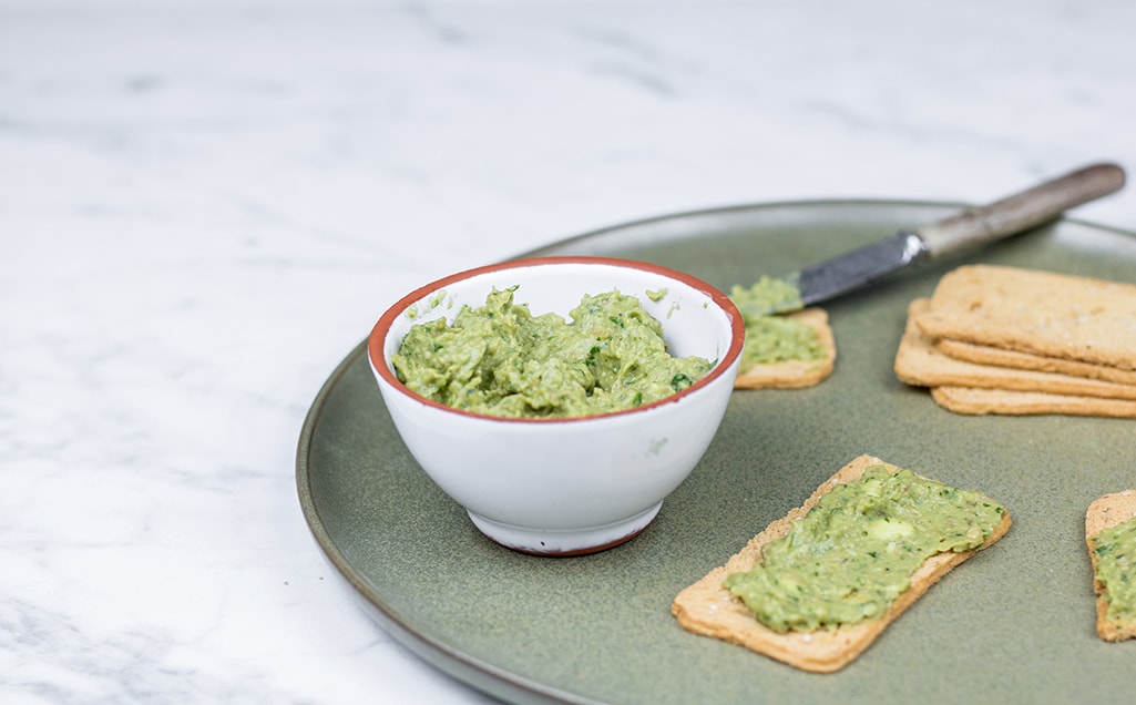 Homemade basil pesto with avocado