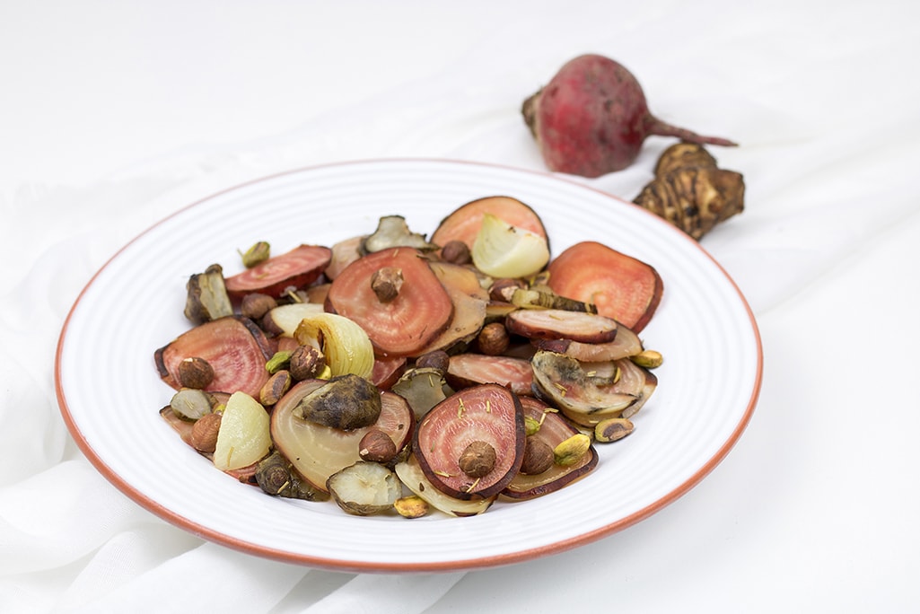 Autumn vegetables; Chioggia beet and Jerusalem artichoke