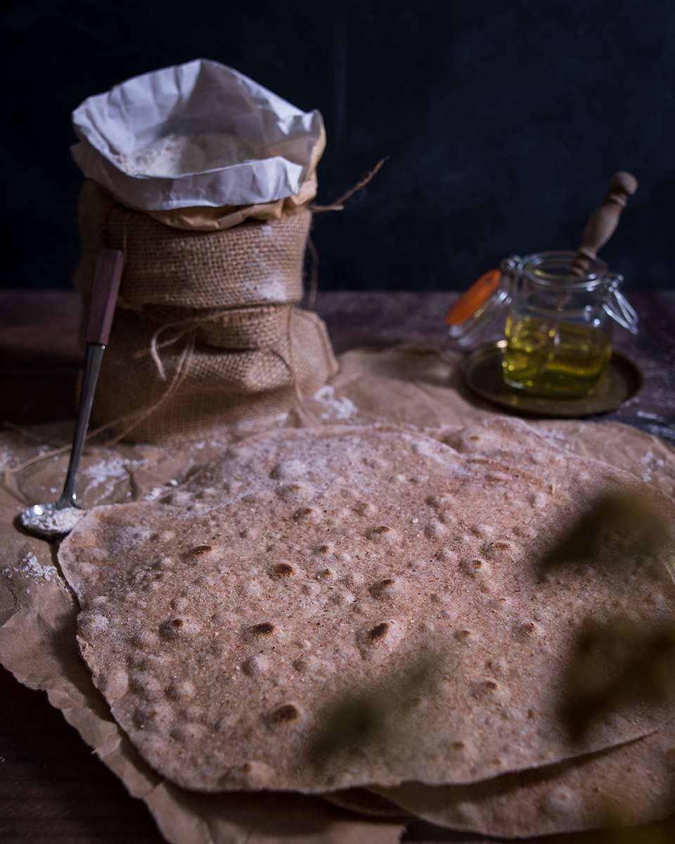 Healthy homemade tortillas with whole wheat flour and water