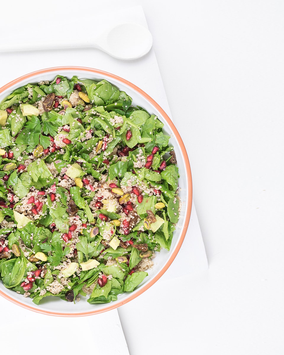 Moroccan couscous salad with pomegranate and pistachios
