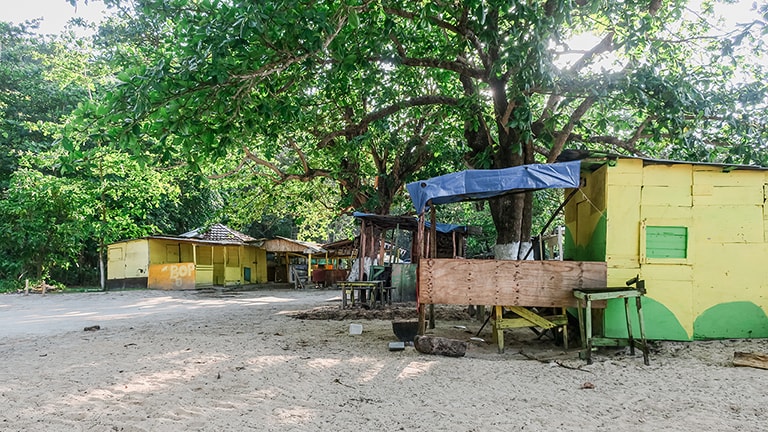 Food stands, Winnifred Beach, Port Antonio, Jamaica