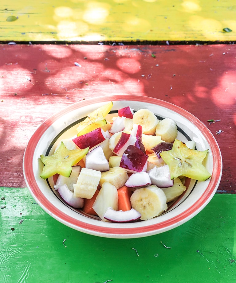 Fruit salad at Smurf's café, Jamaica