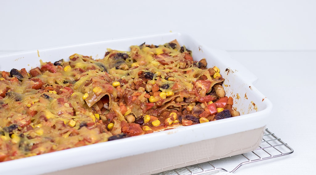 Vegetarian Mexican lasagna