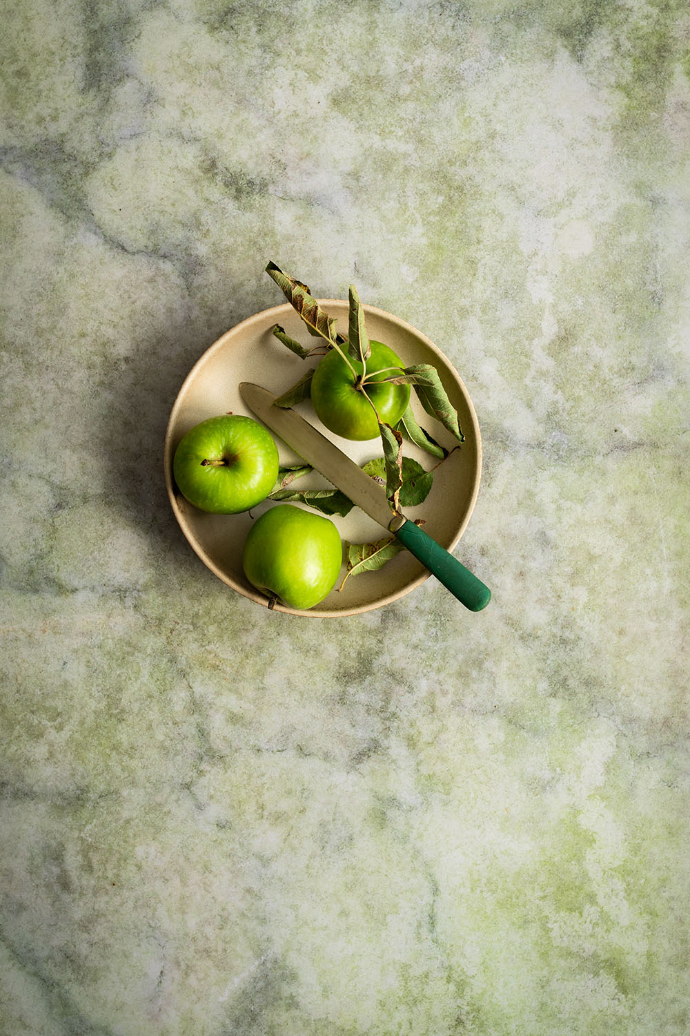 Green photo background with gorgeous marble look printed on vinyl