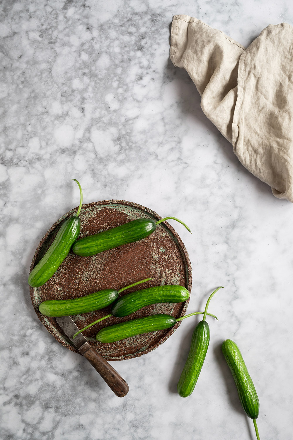 Marble backdrop circles printed on vinyl for food photography