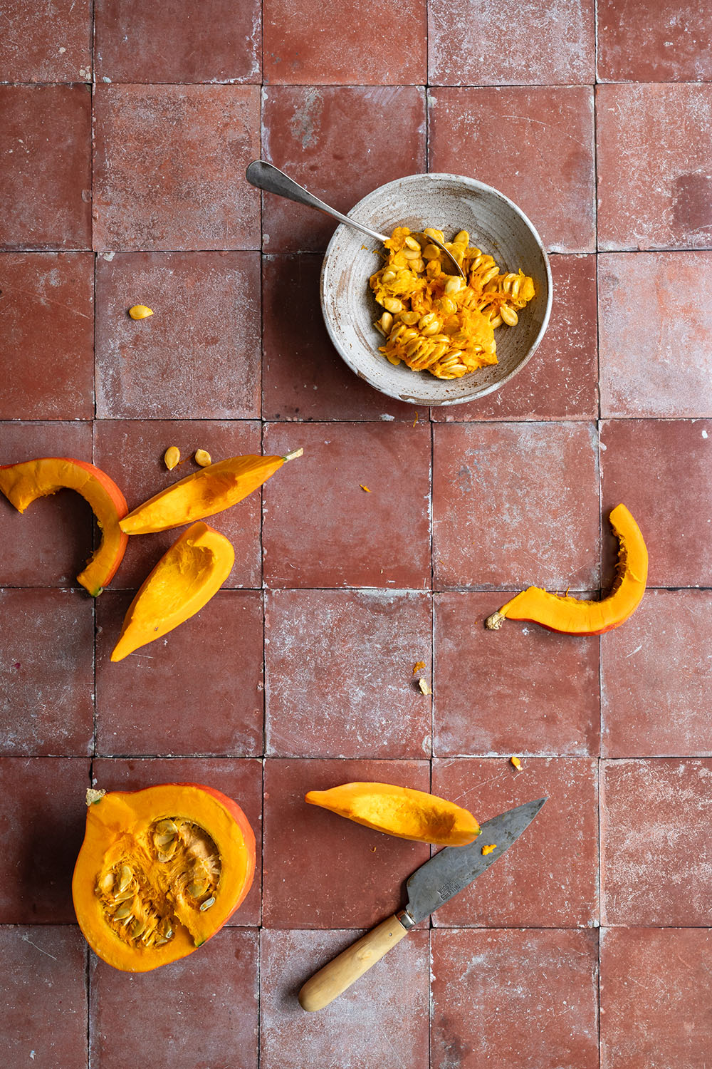 Spanish tiles surface in beautiful earth red for photographers