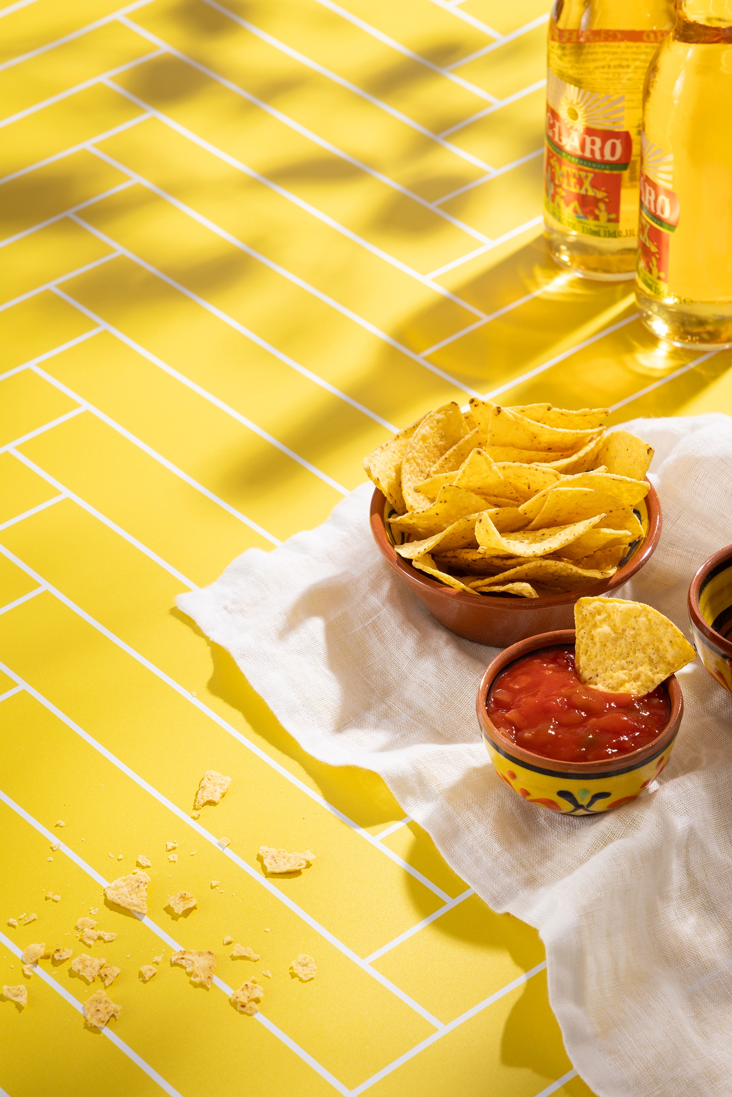 Graphic herringbone tile backdrop for product & food photography