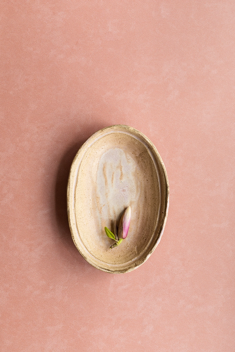 Peachy pink vinyl backdrop for foodstyling and beauty photography