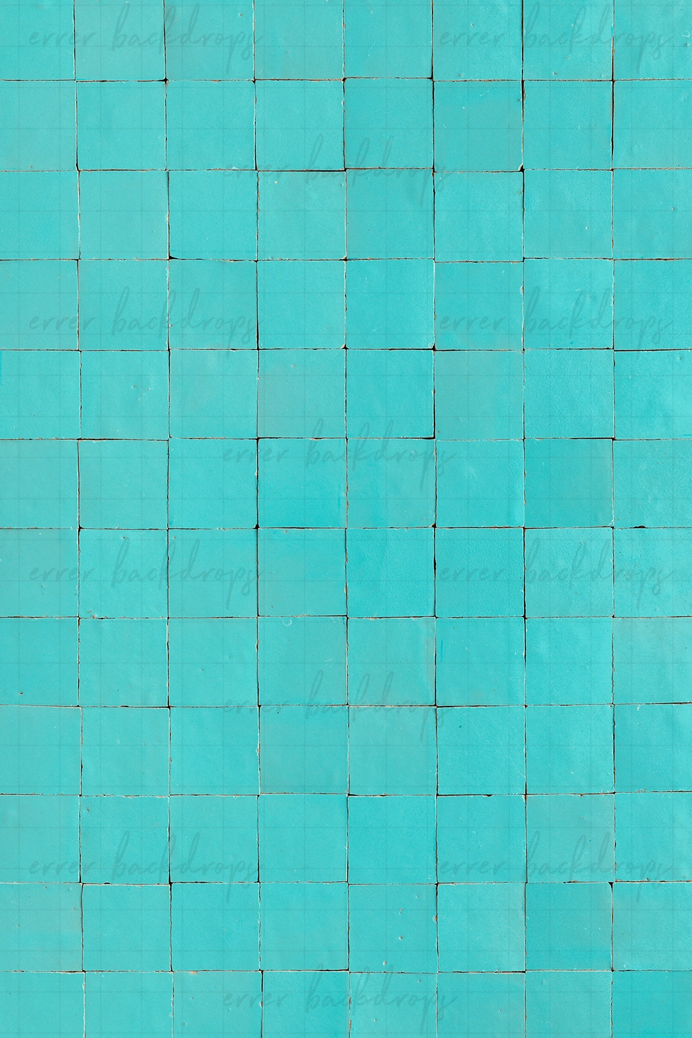 Photography background with printed tile pattern in Bahamas blue
