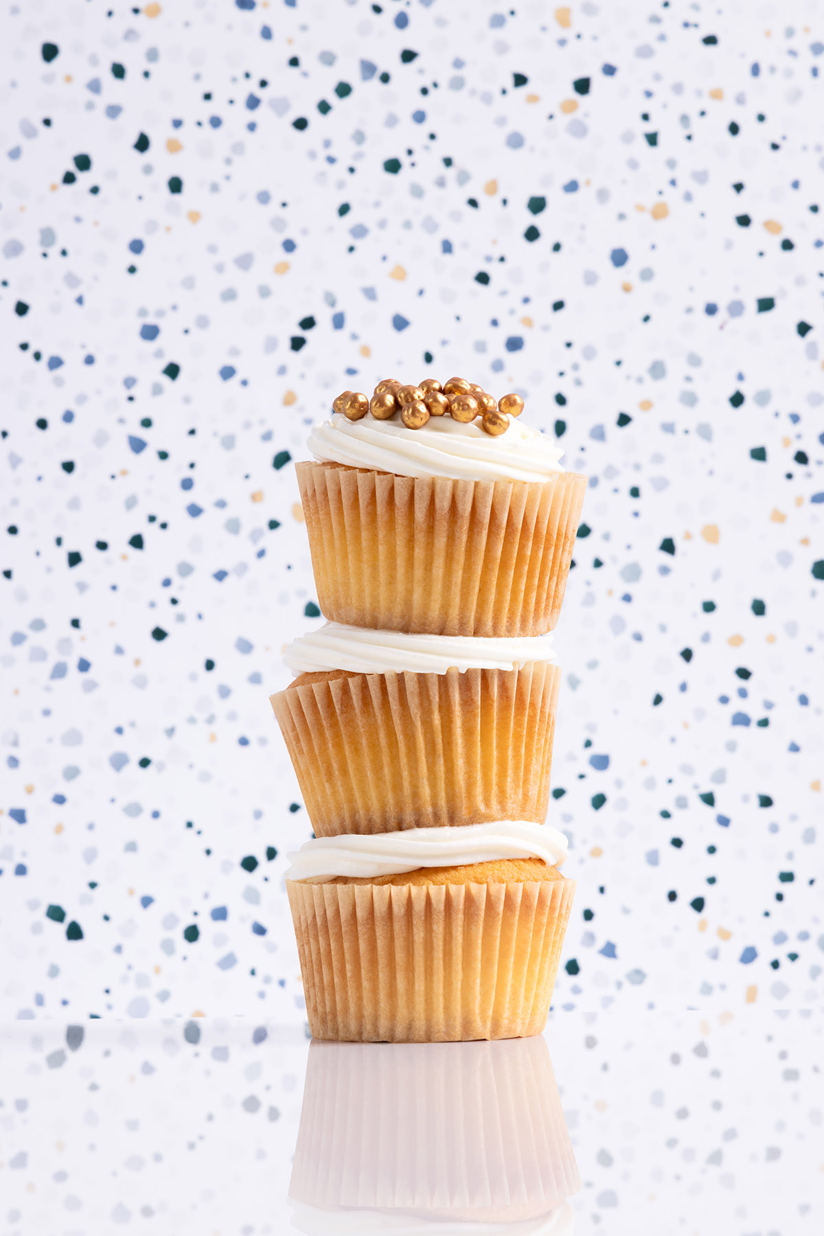 Blue modern terrazzo product photography background
