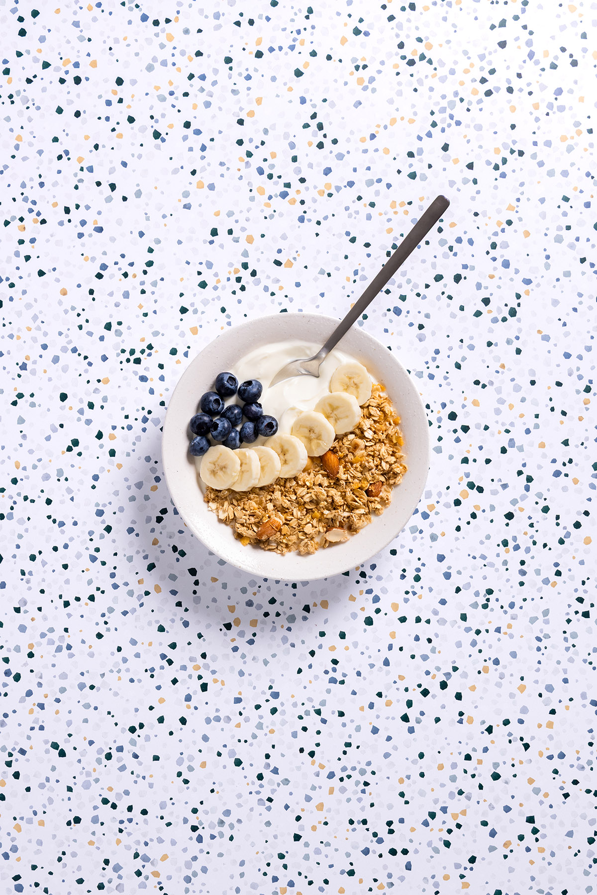 Blue modern terrazzo product photography background