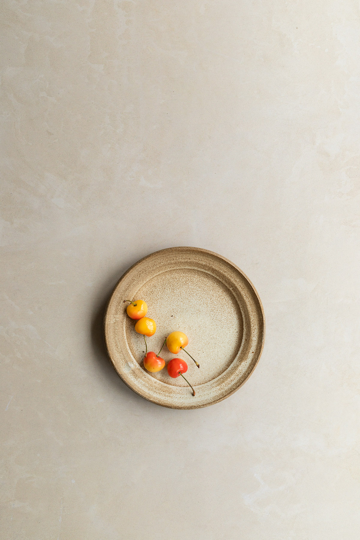 Beige plaster photography backdrop for styling food and brands