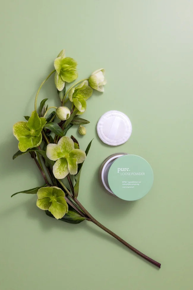 Sage green vinyl photography backdrop for products and flat lay