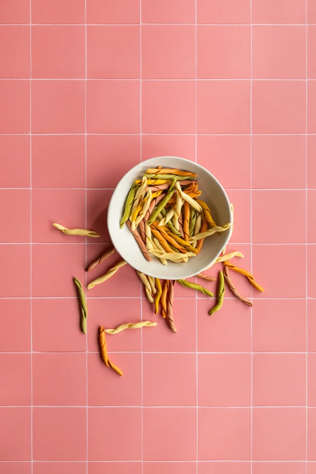 Pink tile backdrop printed on vinyl for photographing & styling
