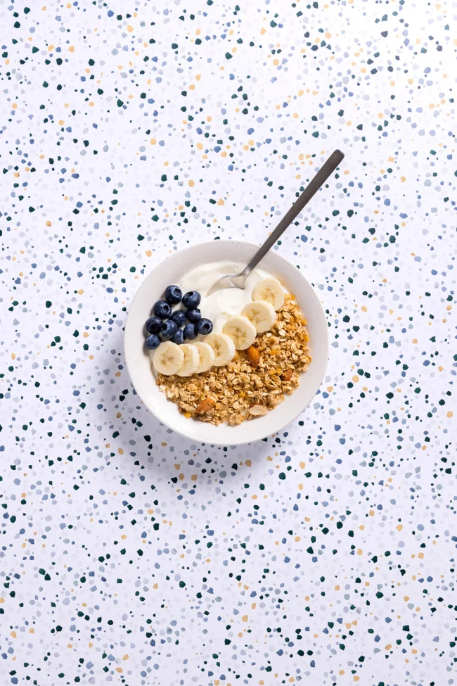 Blue modern terrazzo product photography background