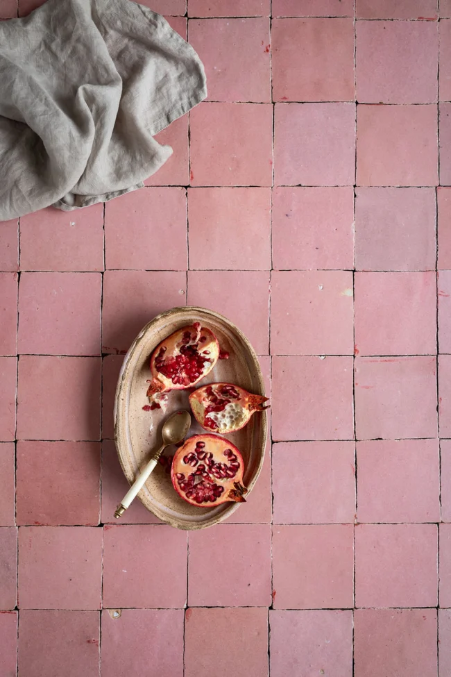 Pink tiles photography backdrop printed on high quality vinyl