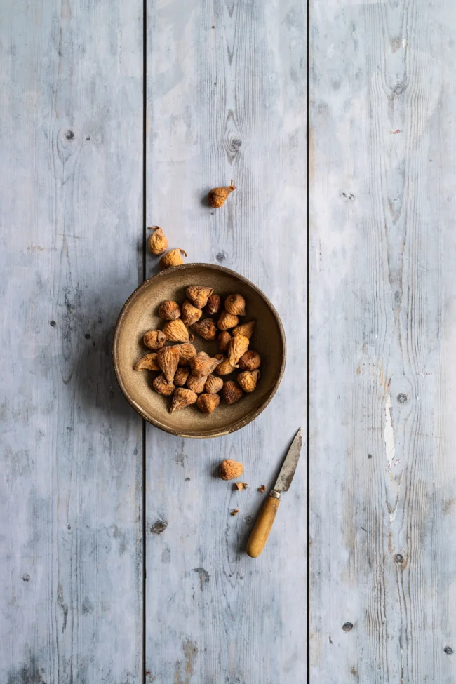 Blue wood table top surface for styling food, products and crafts